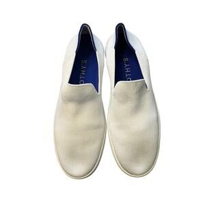 ROTHYS Original Slip on Sneaker Bright White w/ Blue Halo and Back Stripes Sz 8